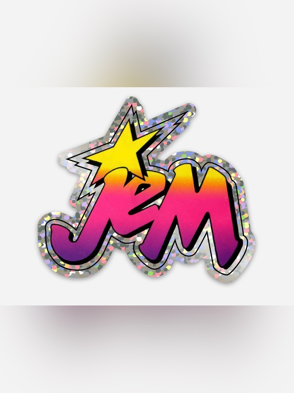Jem 6” Vinyl Die Cut Glitter Sticker